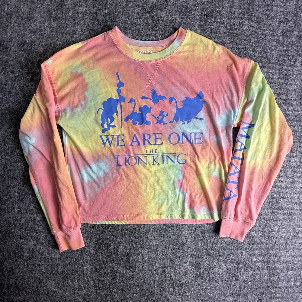 Disney Lion‎ King Tie Dye Crop Sweatshirt Womens Small Hakuna Matata Pastel